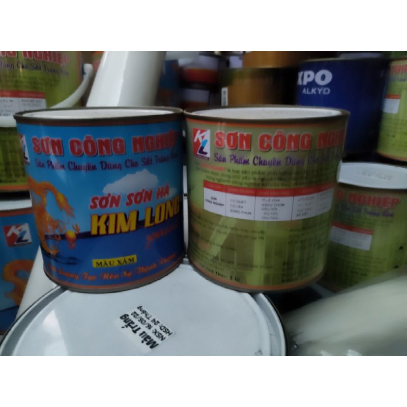 lon 1kg Sơn lót kim long sắt mạ kẽm,sơn dầu kim long