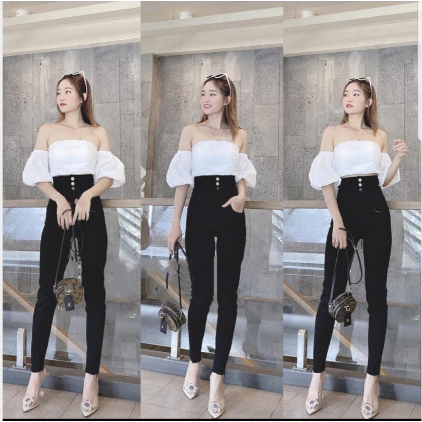 BIG SIZE 35 -95kg| Sale Quần Skinny Co giãn 4 chiều CẠP SIÊU CAO 3 khuy, Chất đẹp loại 1, quần jean giấy 3 khuy