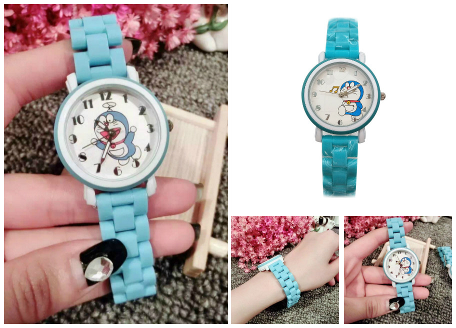 Đồng hồ đeo tay hình Doremon dây đeo bằng gốm chống thấm nước thời trang cho bé | BigBuy360 - bigbuy360.vn
