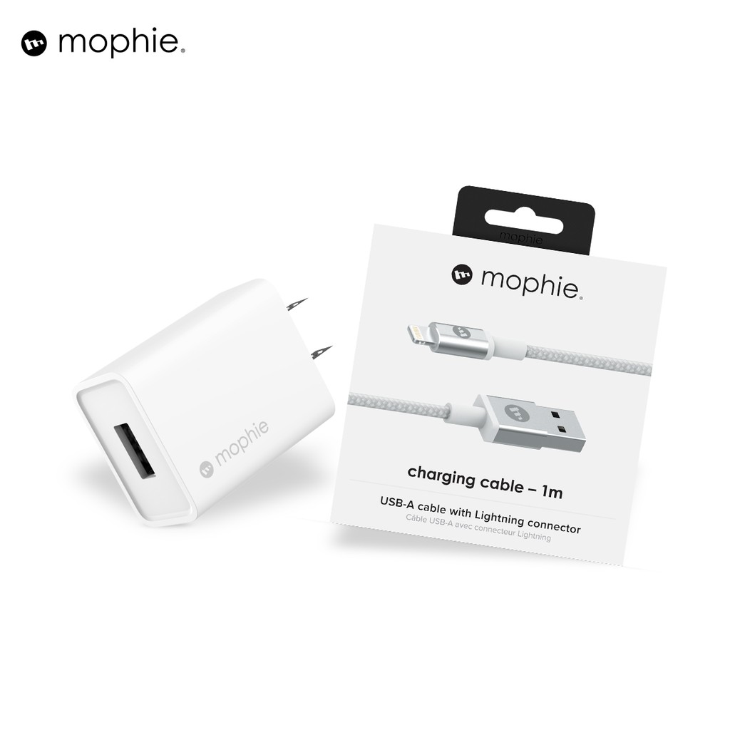 [Mã ELDTRSEP giảm 5% đơn từ 150K] Combo sạc MOPHIE 10W cho iPhone/iPad(Sạc Mophie 10W USB-A + cáp Mophie Lightning 1m)