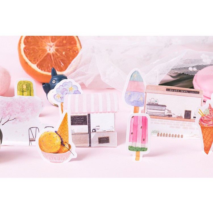 Bộ sticker/ Hình dán Hình Các Loại Kem (45 Hình)