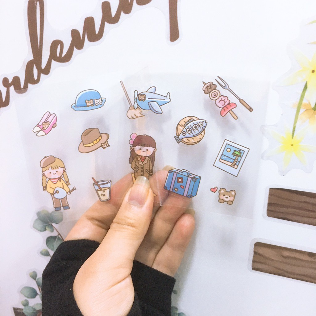 Hộp Sticker Cute Dễ Thương Quà Tặng Gồm 200 Stickers Hình Dán Trang Trí Sổ Tay Shop Có Nhiều Mẫu Washi Chiết