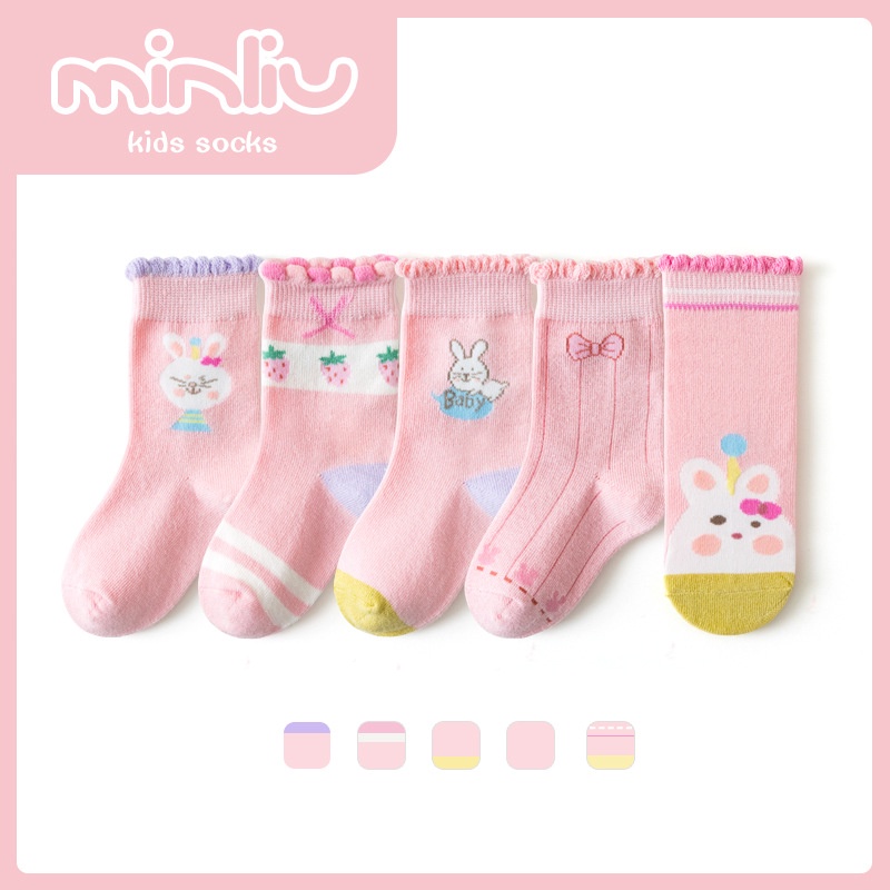 Set 5 Đôi Tất Cho Bé Trai Bé Gái Từ 1-12 Tuổi 100% Cotton Hàng Xuất Nhật Tất Trẻ Em Siêu Mềm Mịn