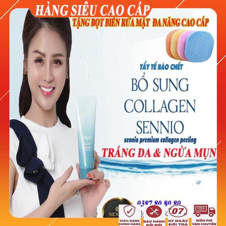 [SIÊU CAO CẤP - ĐA NĂNG] /Gel tẩy tế bào chết bổ sung collagen sennio/Kem tẩy da chết mặt, môi,ngừa mụn và trắng da