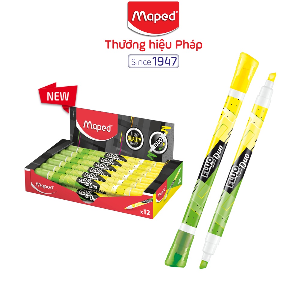 MAPED - Dạ quang 2 đầu Fluo'peps Duo - 1 cây [Chính hãng]