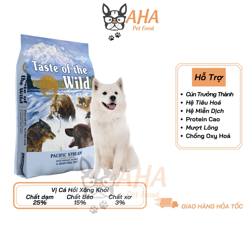 Thức Ăn Cho Chó Samoyed Taste Of The Wild Bao 500g - Thức Ăn Cho Chó Vị Cá Hồi Xông Khói, Rau Củ Quả