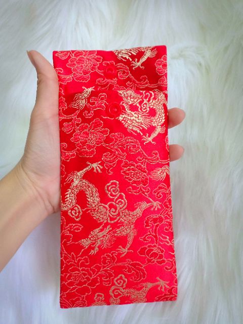 Loại 1 Bao lì xì tết - Bao Nạp Tài Mùa Cưới Vải Nhung Gấm Cao Cấp Họa Tiết Hình Rồng - Ngọc Bội