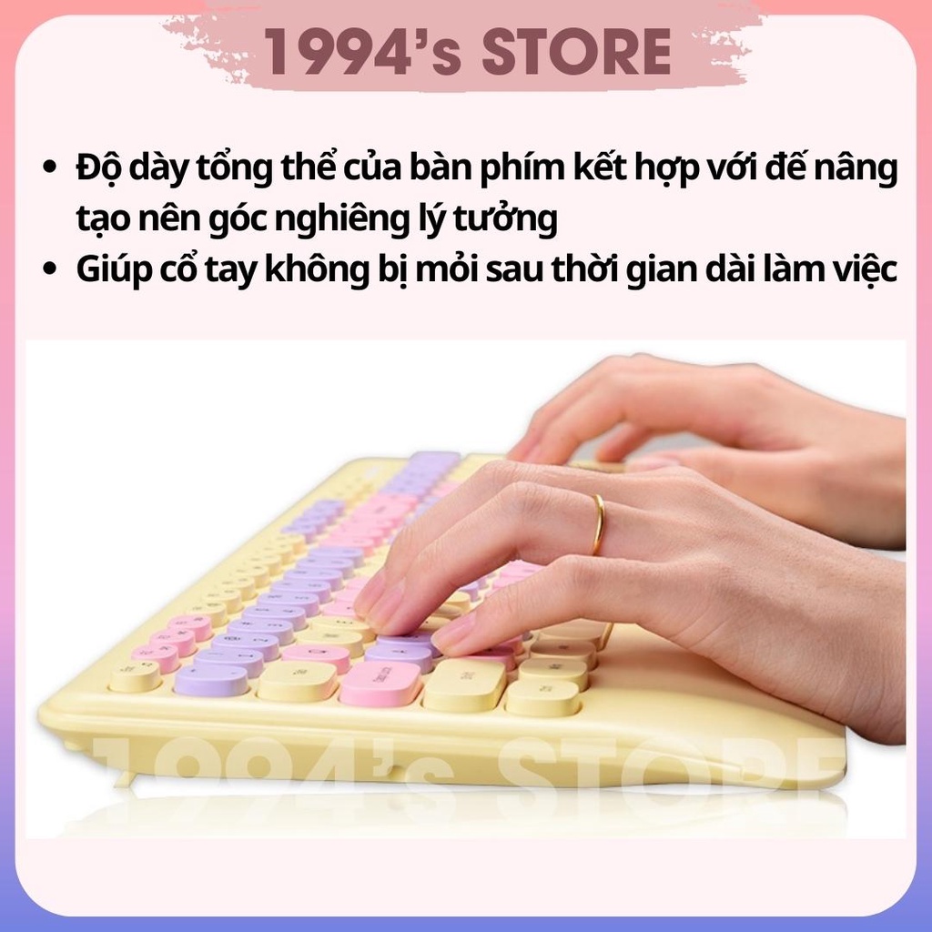 Bộ Bàn Phím Giả Cơ và Chuột Không Dây MOFii Candy G100 Sweet Mixed 2.4Ghz - Dùng cho PC,Laptop, Tivi, Điện thoại, Tablet