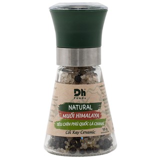Muối Himalaya Tiêu Chín Phú Quôc Lá Chanh Natural DH Foods - Nắp Cối Xay Ceramic 70G