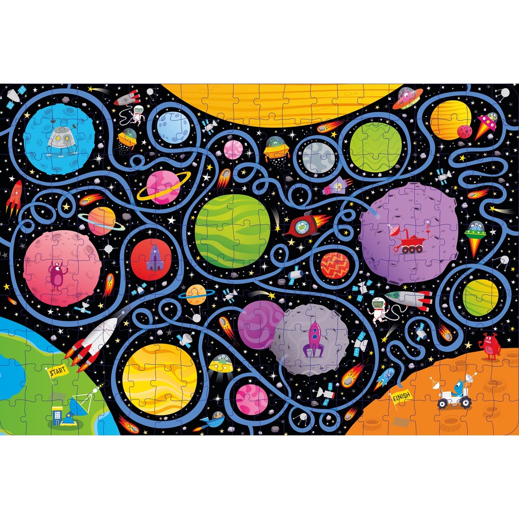 Sách - Bộ xếp hình Book and Jigsaw Space Maze