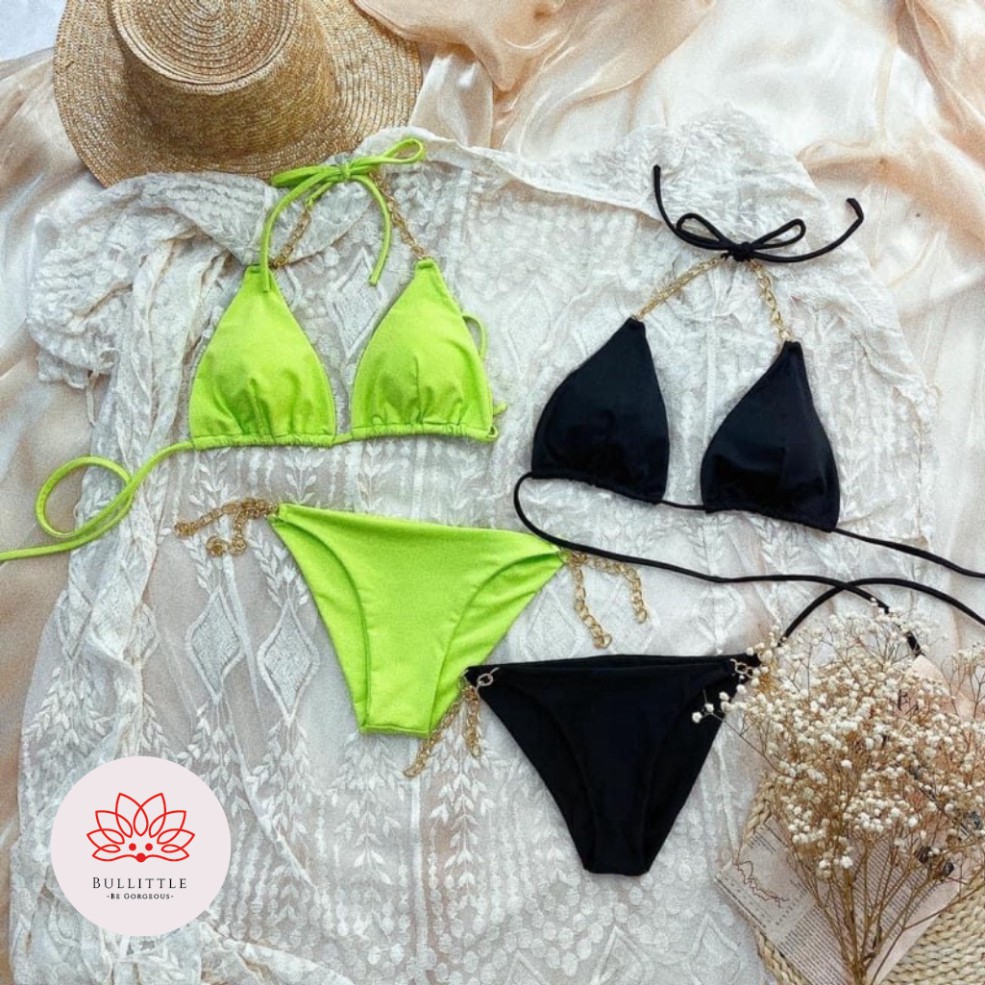 [Có sẵn - Ảnh thật] Bikini tam giác phối dây xích sexy | BigBuy360 - bigbuy360.vn