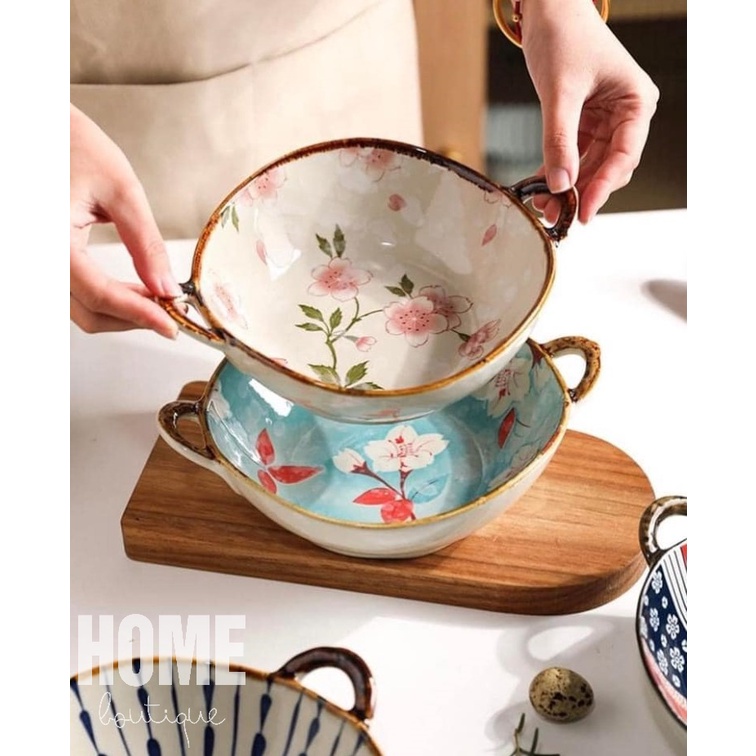 Tô sứ quai họa tiết hoa anh đào