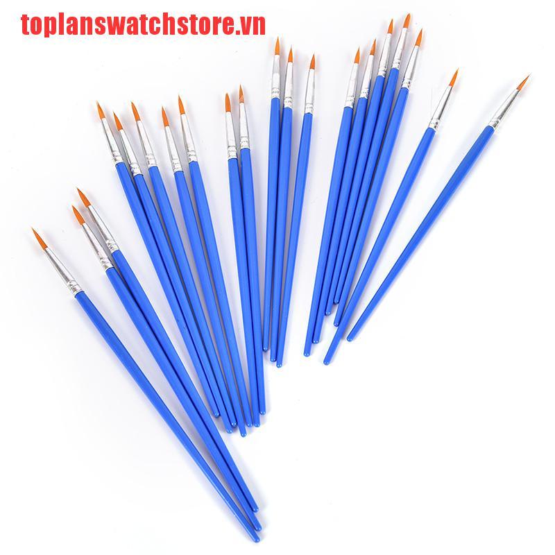 Set 10 cọ vẽ màu nước đơn giản thông dụng