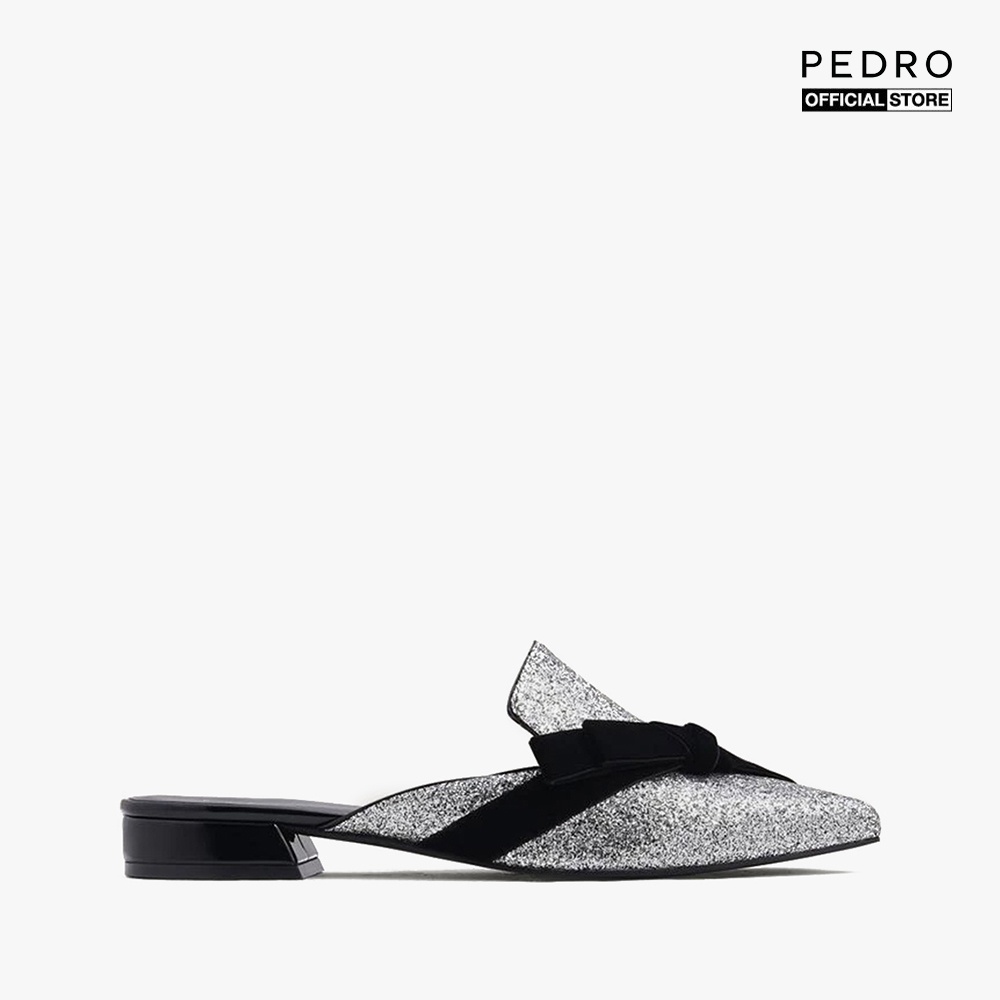 PEDRO - Giày đế bệt nữ mũi nhọn Velvet Bow Glitter PW1-66630002-1-07
