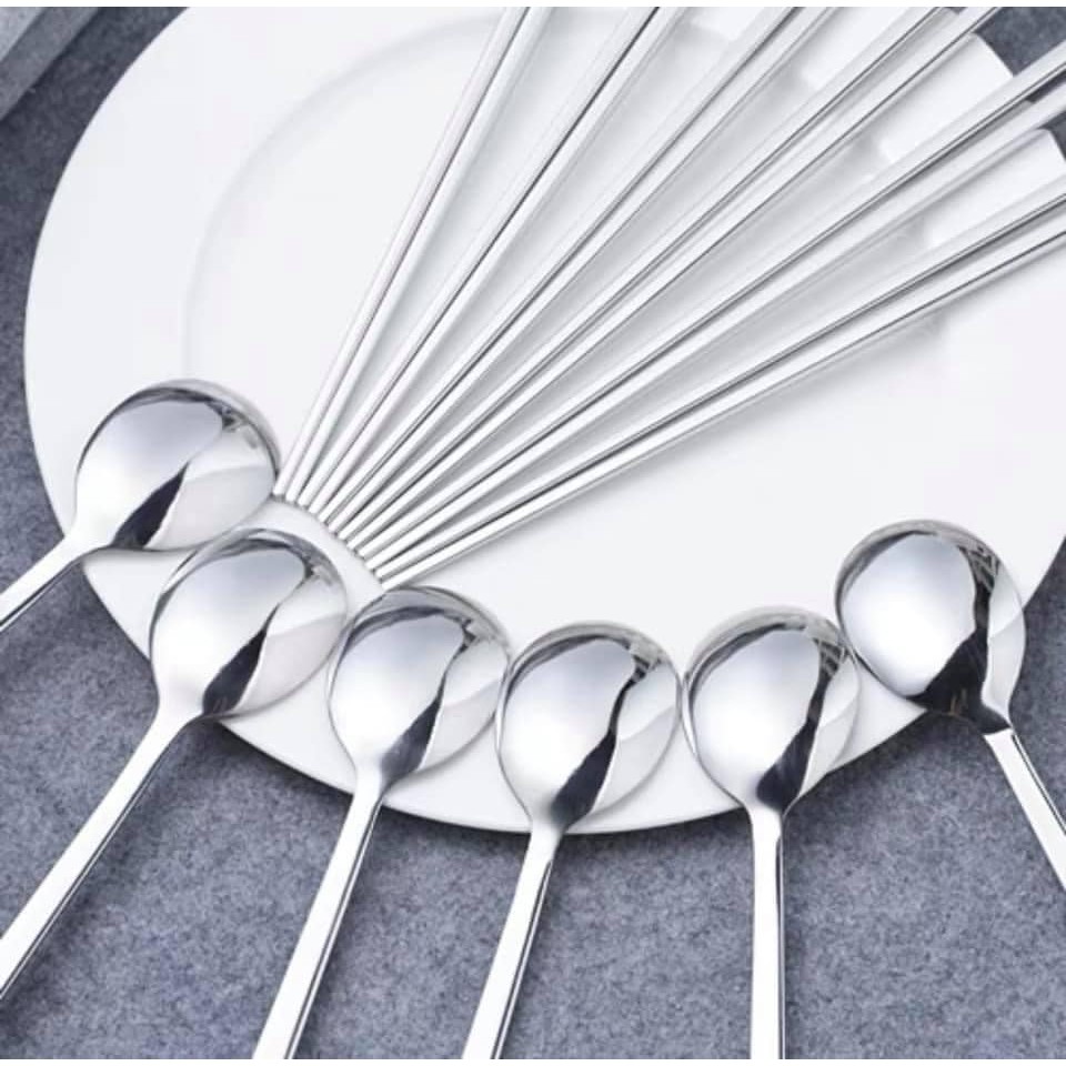 Set 12 đũa thìa inox Bộ Đồ Dùng Ăn Uống Thép Không Gỉ Cho Gia Đình, Văn Phòng, Dã Ngoại, Cá Nhân Có Hộp Đựng