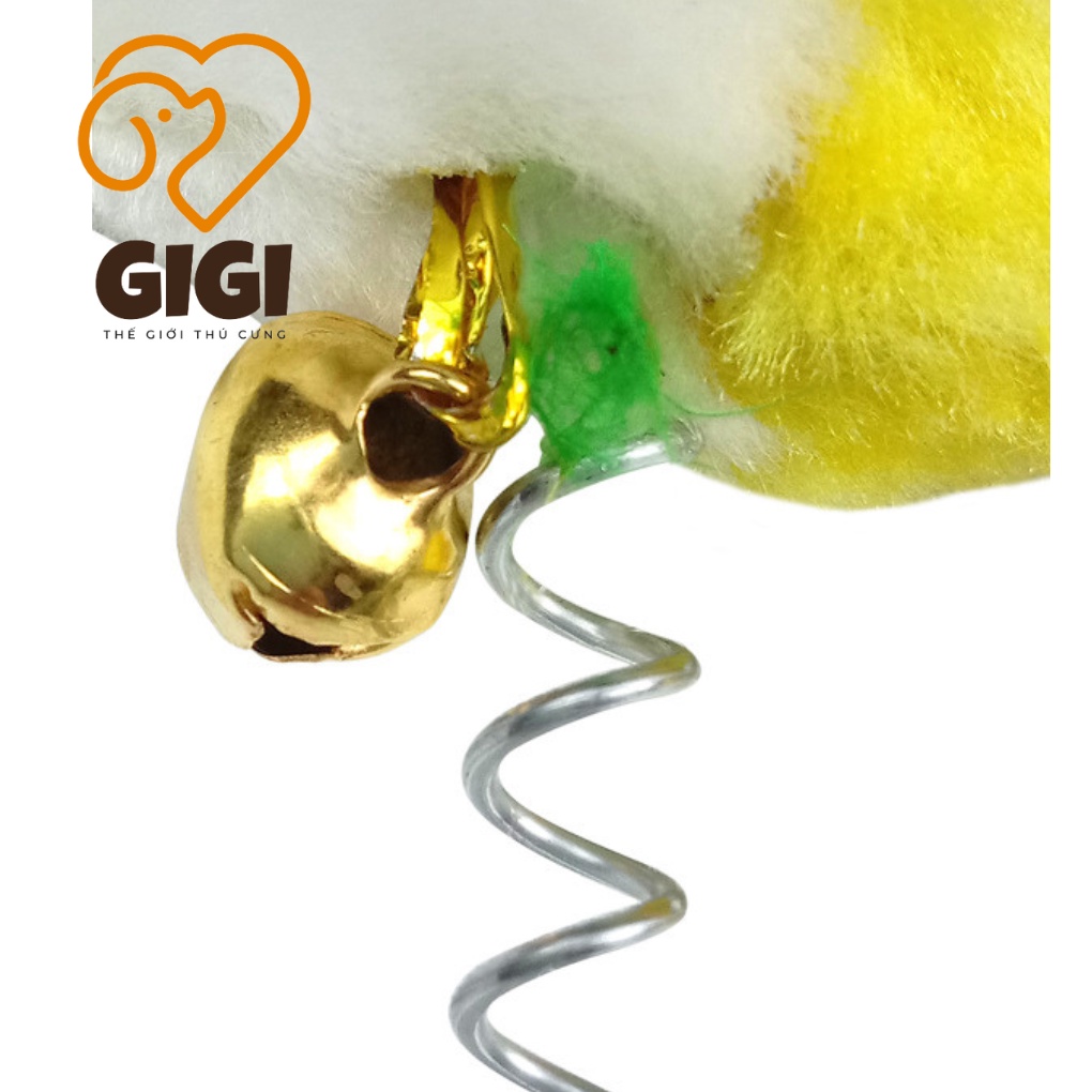 Đồ chơi lò xo có giác hút cho thú cưng chó mèo bằng thép và lông vũ giải trí vờn bắt dễ thương - GiGi Pet Shop