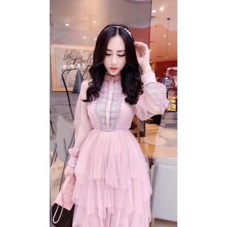 ĐẦM VOAN BÈO TẦNG PHỐI REN