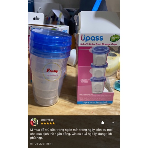 Combo 6 Cốc Trữ Sữa/ Trữ Đồ Ăn 180ml Upass Thái Lan