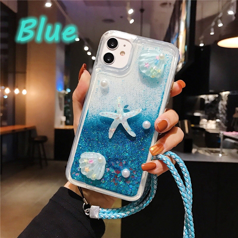 Ốp điện thoại nước kim tuyến gắn hình sao biển cho Samsung J7 J2 Prime J4 J6 Plus S7 Edge S8 S9 S10 Note 8 9 10 Plus