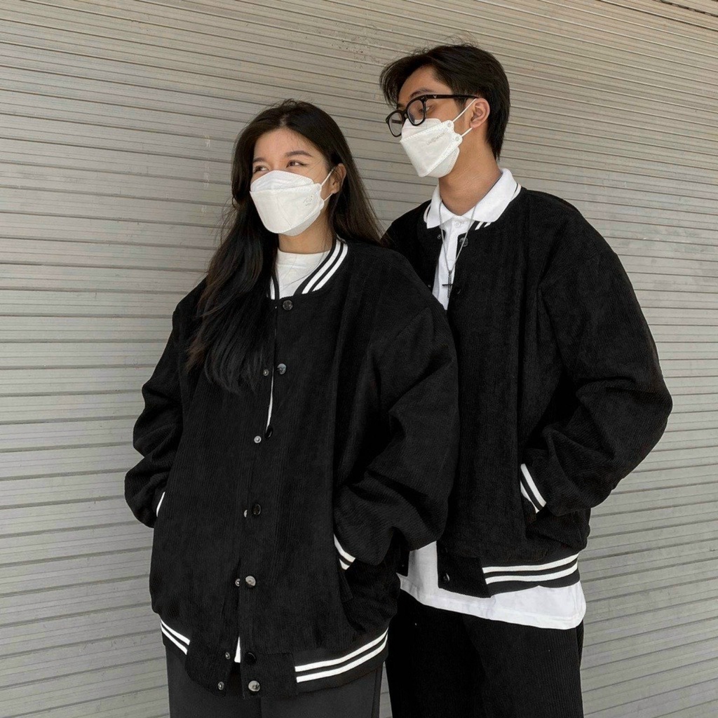 ❤️ HÓT❤️Áo khoác bomber nam nữ nỉ nhung tăm form rộng cao cấp khuy bấm họa tiết GONZ đẹp phối gió 4 màu đỏ xanh hồng đen