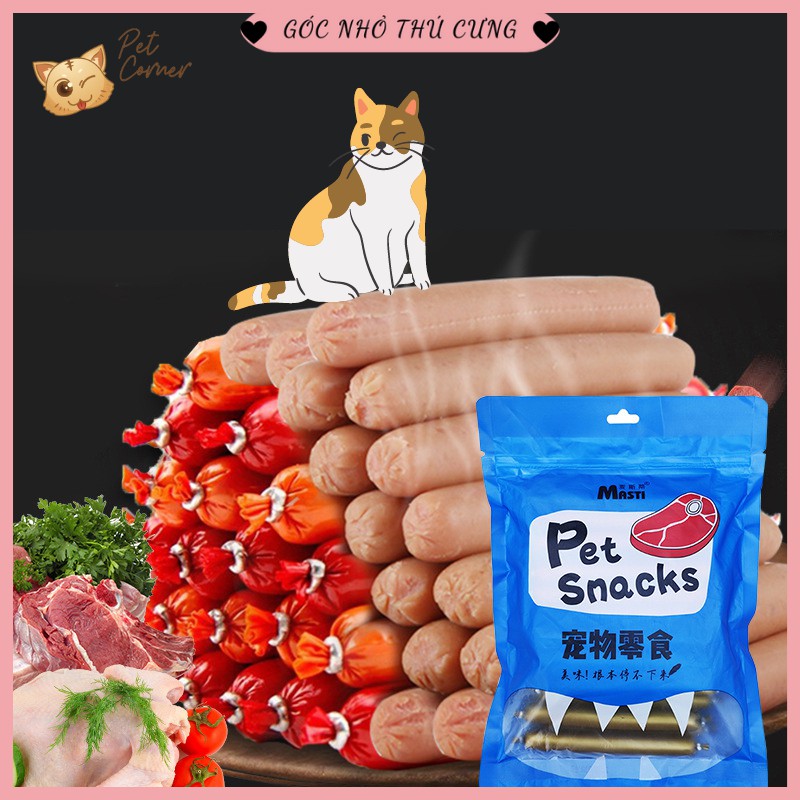 [Gói 30 que] Xúc xích dinh dưỡng Pet Snacks cho thú cưng 500g (Xúc xích ăn liền bổ sung dưỡng chất cho chó mèo)