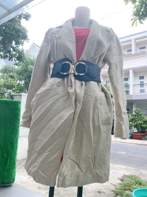 Áo khoát dạ màu kem dáng dài combo 3 ngẫu nhiên