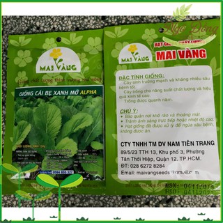 [Hàng có sẵn] 1 Bịch Hạt Giống Rau Cải Bẹ Xanh Mỡ Alpha 20g Mai Vàng