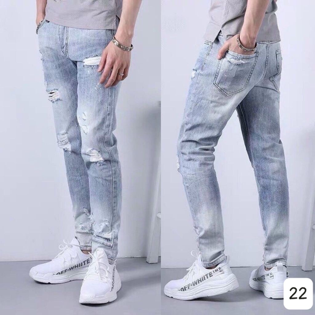 Quần jean nam 100% Chất Bò 💝Freeship💝 Quần Bò Nam Bạc Trơn Cao Cấp  Co Giãn 4 chiều Mua 2 tặng 1 HU44