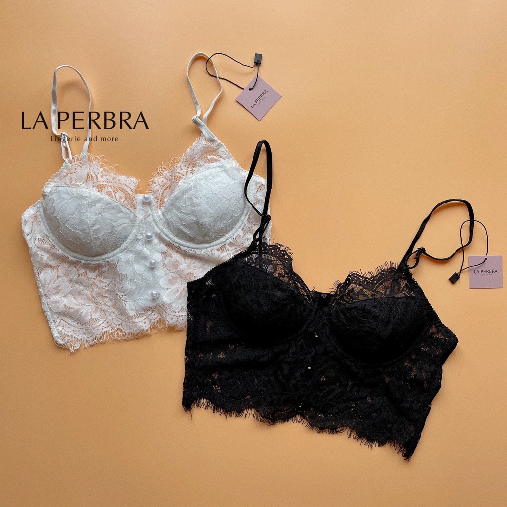 Áo Bra Corset Ren Có Gọng Có Mút Nâng Nhẹ La Perbra Tổng Hợp