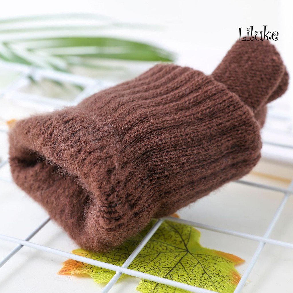 1 Đôi Găng Tay Dệt Kim Chống Trượt Có Thể Chạm Màn Hình Cảm Ứng Cho Nam Nữ