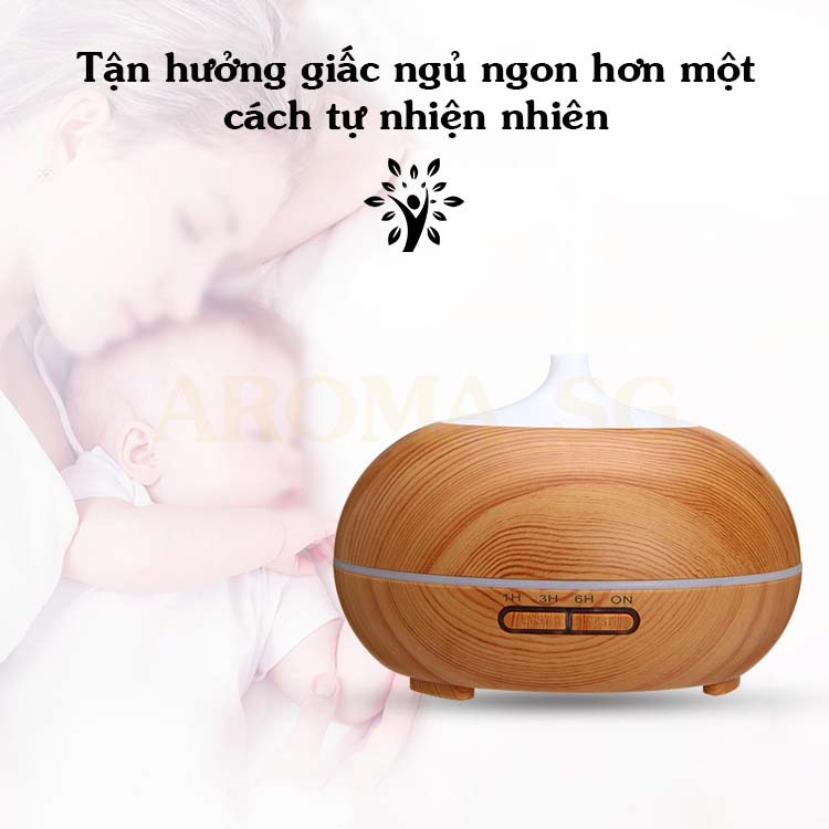 Máy xông tinh dầu phòng ngủ - phun sương tạo độ ẩm 500ml - AROMA DIFFUSER 6 - kèm remote
