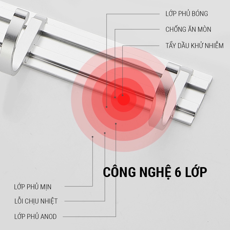 Bộ móc treo tường nhà tắm nhà bếp nhôm không rỉ SQ-RX03