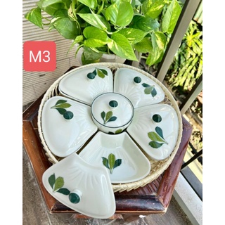 Khay mứt kẹo men kem sứ Bát Tràng