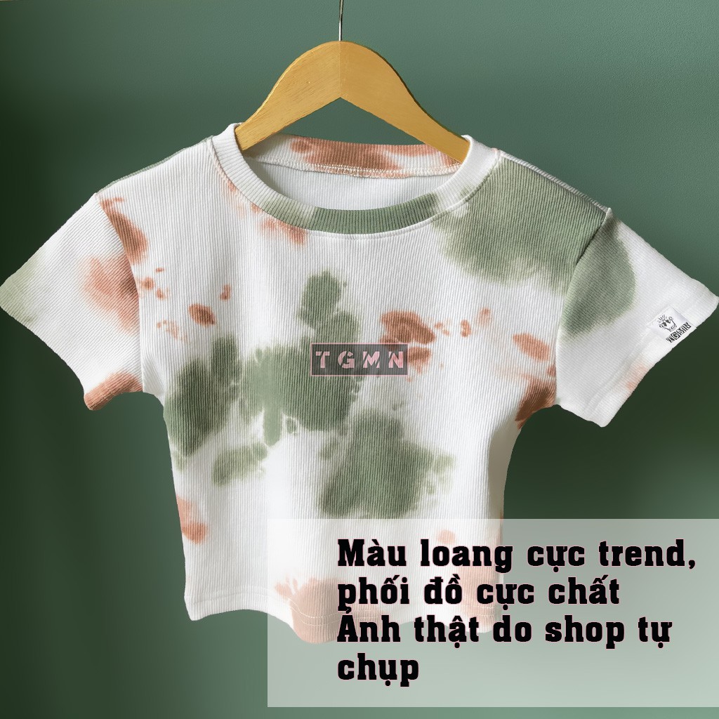 Áo CROPTOP ngắn tay Thun Gân TGMN