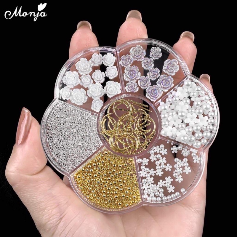 Cham hoa hồng khay tròn mix cham bi siêu đẹp