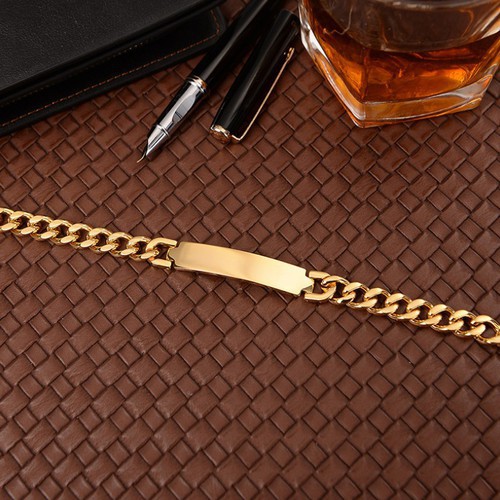 Lắc Tay Nam Nữ Dây Xích Titan Ko Đen TT 3469