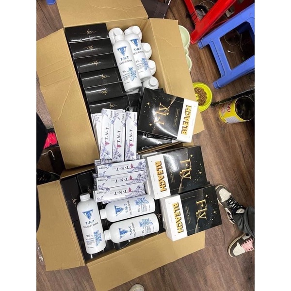 Bột tẩy tóc FLY Bleach Collagen & Keratin , Thuốc tẩy tóc Fly cao cấp không gây xót da đầu cực êm , lên cực chuẩn