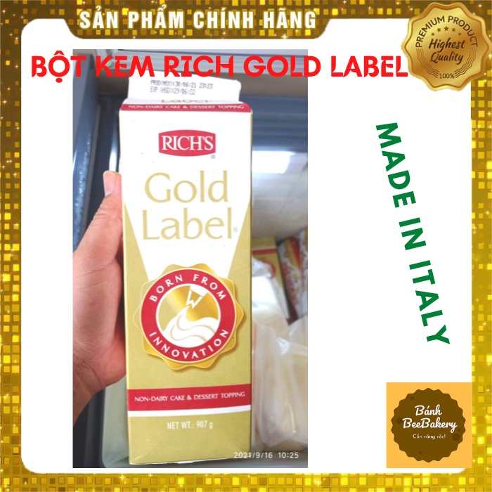 Kem TOPPING trang trí bánh GOLD LABEL nhãn vàng RICH'S - Hộp 1L [Hỏa TỐC]