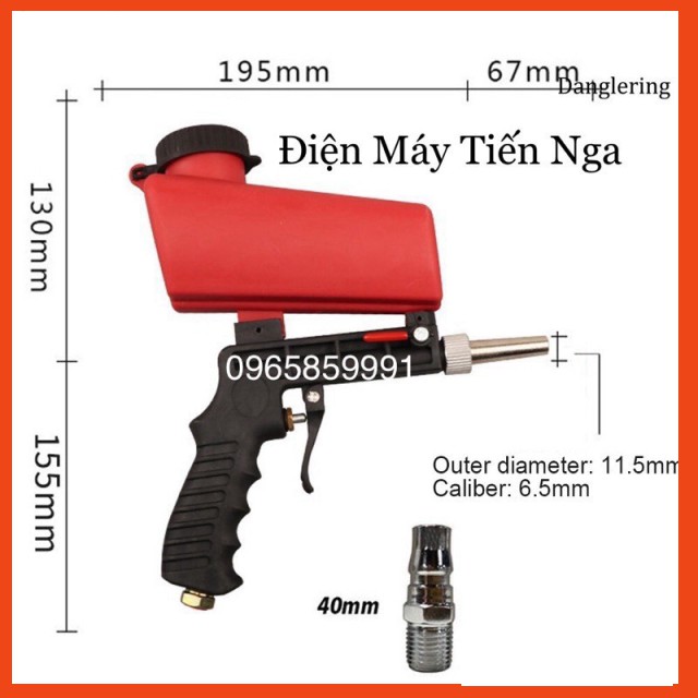 [SALE] Súng Phun Cát Khí Nén Dạng Bình Đỏ 90 psi