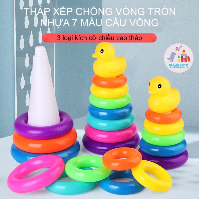 Đồ chơi tháp vịt xếp chồng 9 vòng tròn cho bé