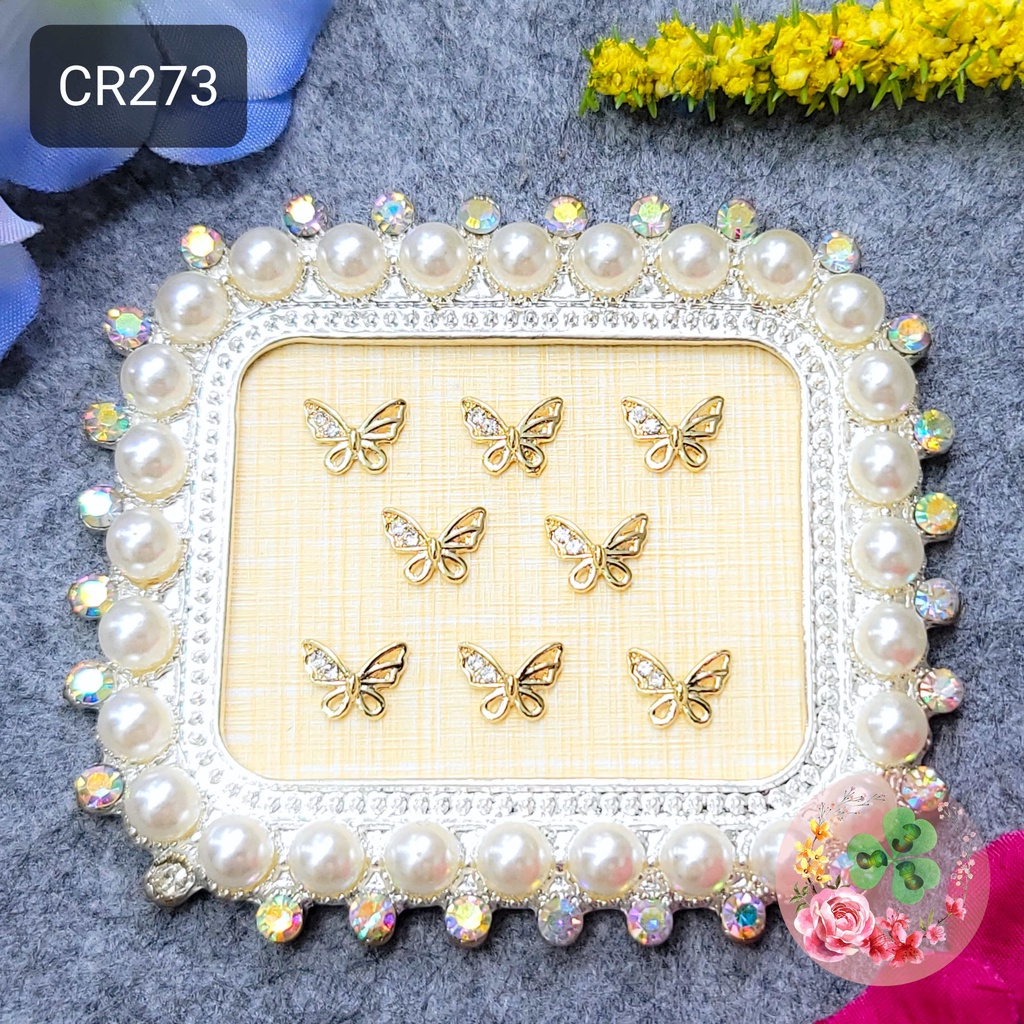 Mã CR273 . Charm kim loại đính đá trang trí móng siêu xinh.