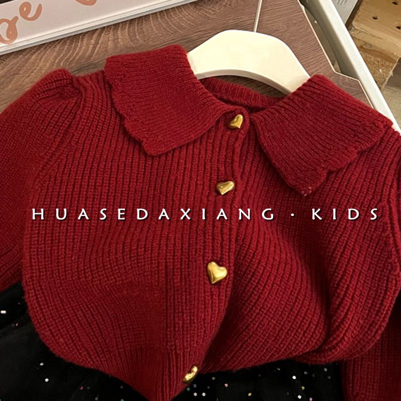 Áo Khoác Cardigan Dệt Kim Tay Dài Màu Sắc Trơn Phong Cách Phương Tây Thời Trang Mùa Thu 2022 Cho Bé Gái
