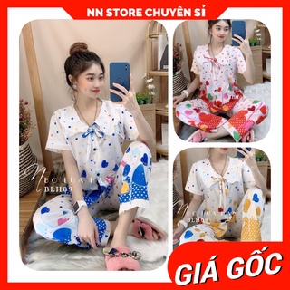 Đồ bộ kate lụa in hình cực xinh BLH09 ⚡Ảnh thật⚡ Đồ bộ nữ ⚡ Đồ bộ mặc nhà