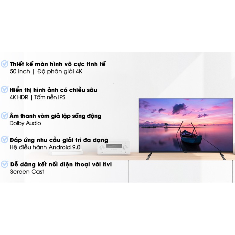 Smart Tivi Casper 4K 50 inch 50UG6100 Mới 2021, Tivi thái lan 50In 4k giọng nói.