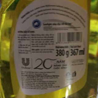 nước rửa chén bát sunlight chanh chai 386 ml