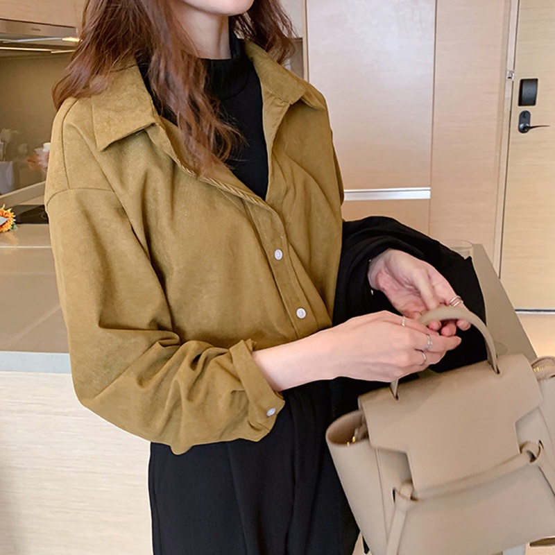 IELGY Áo sơ mi dài tay nhiều lớp thời trang dành cho nữ