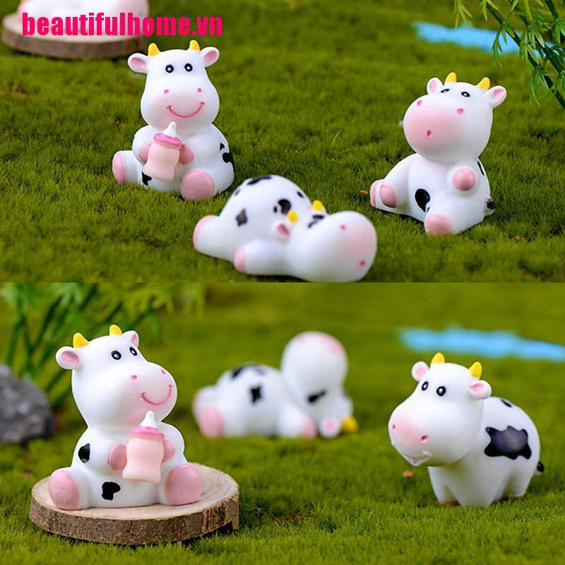 Mô Hình Bò Sữa Mini Trang Trí Nhà Búp Bê