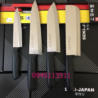 Bộ 4 Dao bếp Nhật Bản Nikken cao cấp cán nhựa ABS, lưỡi thép không gỉ (chính hãng Made in JAPAN)