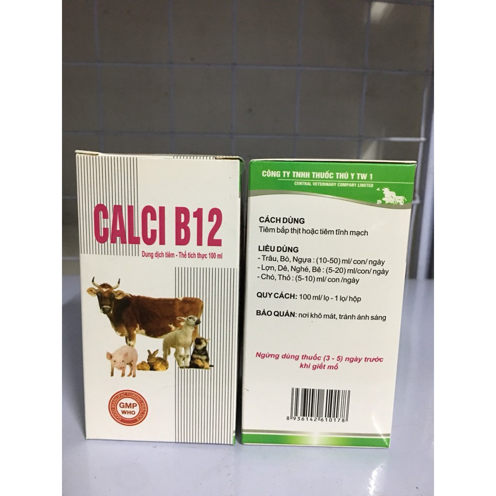 Calci B12 Bại liệt trước và sau đẻ, co giật ở chó, vật nuôi (100ml)