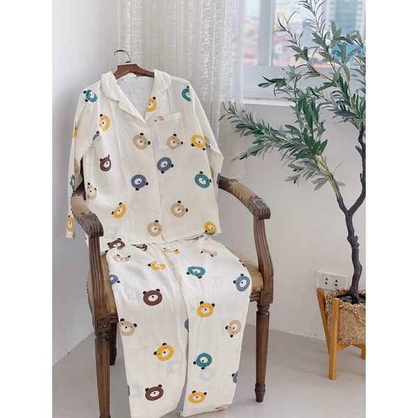 BỘ PIJAMAS Bộ mặc nhà pijama XÔ NHẬT SỢI TRE DÀI TAY HÀNG CAO CẤP | BigBuy360 - bigbuy360.vn